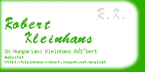 robert kleinhans business card